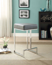 Load image into Gallery viewer, Gervase Square Counter Height Stool Grey and Chrome
