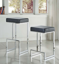 Load image into Gallery viewer, Gervase Square Counter Height Stool Black and Chrome
