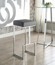 Load image into Gallery viewer, Gervase Square Bar Stool Grey and Chrome
