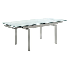 Load image into Gallery viewer, Wexford Glass Top Dining Table with Extension Leaves Chrome
