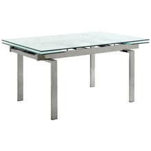 Load image into Gallery viewer, Wexford Glass Top Dining Table with Extension Leaves Chrome
