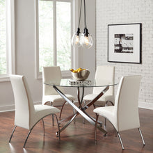 Load image into Gallery viewer, Beckham 5-piece Round Dining Set Chrome and White

