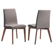 Load image into Gallery viewer, Redbridge Upholstered Side Chairs Grey and Natural Walnut (Set of 2)

