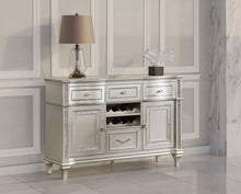 Load image into Gallery viewer, Evangeline 4-drawer Sideboard Server with Faux Diamond Trim Silver Oak
