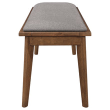 Load image into Gallery viewer, Alfredo Upholstered Dining Bench Grey and Natural Walnut
