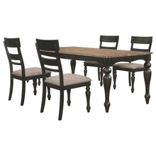 Load image into Gallery viewer, Bridget 5-piece Rectangular Dining Set Brown Brushed and Charcoal Sandthrough
