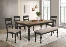 Load image into Gallery viewer, Bridget 6-piece Rectangular Dining Set Brown Brushed and Charcoal Sandthrough
