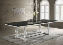 Load image into Gallery viewer, Aventine Rectangular Dining Table with Extension Leaf Charcoal and Vintage Chalk
