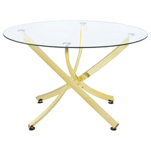Load image into Gallery viewer, Beckham Round Dining Table Brass and Clear
