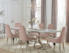Load image into Gallery viewer, Antoine 7-piece Rectangular Dining Set Chrome and Pink
