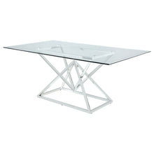 Load image into Gallery viewer, Beaufort Rectangle Glass Top Dining Table Chrome
