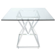 Load image into Gallery viewer, Beaufort Rectangle Glass Top Dining Table Chrome
