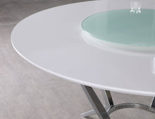 Load image into Gallery viewer, Abby Round Dining Table with Lazy Susan White and Chrome
