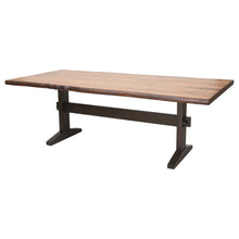 Load image into Gallery viewer, Bexley Live Edge Trestle Dining Table Natural Honey and Espresso
