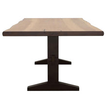 Load image into Gallery viewer, Bexley Live Edge Trestle Dining Table Natural Honey and Espresso
