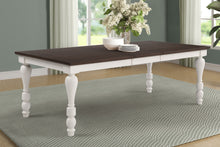 Load image into Gallery viewer, Madelyn Dining Table with Extension Leaf Dark Cocoa and Coastal White
