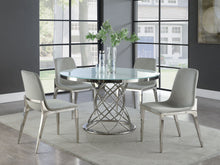 Load image into Gallery viewer, Irene 5-piece Round Glass Top Dining Set White and Chrome
