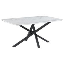 Load image into Gallery viewer, Paulita Rectangular Dining Table White and Gunmetal
