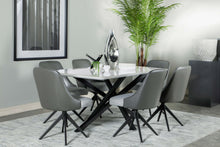 Load image into Gallery viewer, Paulita Rectangular Dining Table White and Gunmetal
