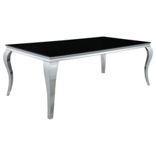 Load image into Gallery viewer, Carone Rectangular Glass Top Dining Table Black and Chrome
