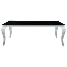 Load image into Gallery viewer, Carone Rectangular Glass Top Dining Table Black and Chrome
