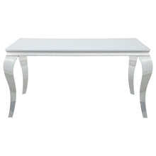 Load image into Gallery viewer, Carone Rectangular Glass Top Dining Table White and Chrome

