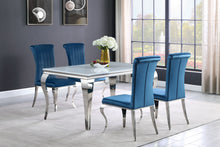 Load image into Gallery viewer, Carone 5-piece 61&quot; Rectangular Dining Set Teal and Chrome
