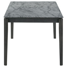 Load image into Gallery viewer, Stevie Rectangular Faux Marble Top Dining Table Grey and Black
