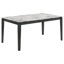 Load image into Gallery viewer, Stevie Rectangular Faux Marble Top Dining Table White and Black
