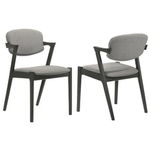 Load image into Gallery viewer, Stevie Upholstered Demi Arm Dining Side Chairs Brown Grey and Black (Set of 2)
