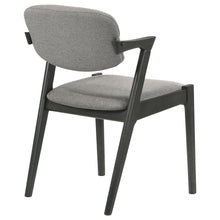 Load image into Gallery viewer, Stevie Upholstered Demi Arm Dining Side Chairs Brown Grey and Black (Set of 2)
