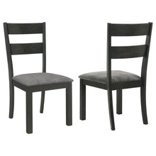 Load image into Gallery viewer, Jakob Upholstered Side Chairs with Ladder Back (Set of 2) Grey and Black
