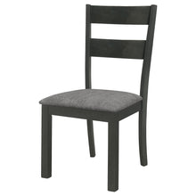 Load image into Gallery viewer, Jakob Upholstered Side Chairs with Ladder Back (Set of 2) Grey and Black
