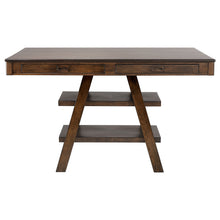 Load image into Gallery viewer, Dewey 2-drawer Counter Height Table with Open Shelves Walnut

