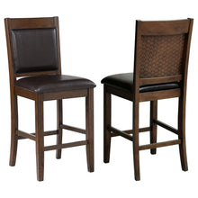 Load image into Gallery viewer, Dewey Upholstered Counter Height Chairs with Footrest (Set of 2) Brown and Walnut
