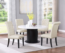 Load image into Gallery viewer, Sherry 5-piece Round Dining Set with Beige Fabric Chairs
