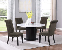 Load image into Gallery viewer, Sherry 5-piece Round Dining Set with Brown Velvet Chairs
