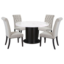Load image into Gallery viewer, Sherry 5-piece Round Dining Set with Sand Velvet Chairs
