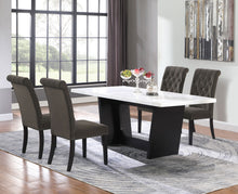 Load image into Gallery viewer, Sherry 5-piece Rectangular Marble Top Dining Set Brown and White
