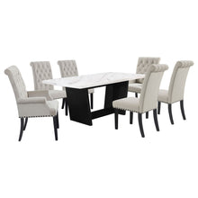 Load image into Gallery viewer, Sherry 7-piece Rectangular Marble Top Dining Set Sand and White
