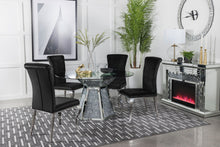 Load image into Gallery viewer, Quinn 5-piece Hexagon Pedestal Dining Room Set Mirror and Black
