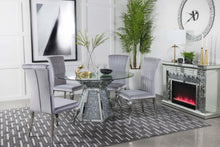 Load image into Gallery viewer, Quinn Hexagon Pedestal Glass Top Dining Table Mirror
