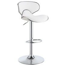 Load image into Gallery viewer, Edenton Upholstered Adjustable Height Bar Stools White and Chrome (Set of 2)
