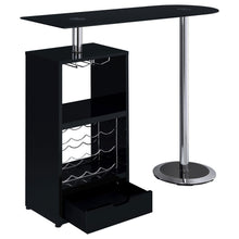 Load image into Gallery viewer, Koufax 1-drawer Bar Table Glossy Black

