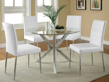 Load image into Gallery viewer, Vance Glass Top Dining Table with X-cross Base Chrome
