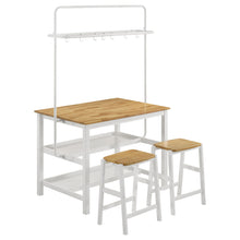 Load image into Gallery viewer, Hollis Kitchen Island Counter Height Table with Pot Rack Brown and White
