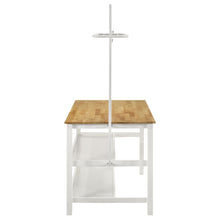 Load image into Gallery viewer, Hollis 3-piece Kitchen Island Counter Height Table with Stools Brown and White
