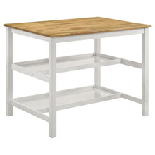 Load image into Gallery viewer, Hollis Kitchen Island Counter Height Table Brown and White
