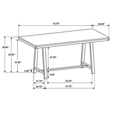 Load image into Gallery viewer, Hollis Rectangular Counter Height Dining Table Brown and White
