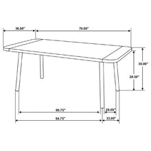 Load image into Gallery viewer, Maverick Rectangular Tapered Legs Dining Table Natural Mango and Black
